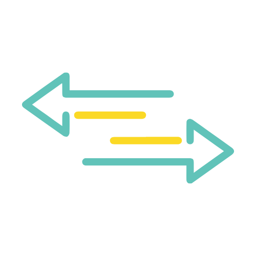 ZIPS Car Wash brand teal and yellow graphic arrows going opposite directions