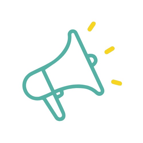 ZIPS Car Wash brand teal and yellow graphic megaphone