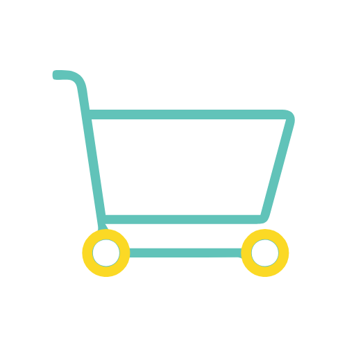 ZIPS Car Wash brand teal and yellow graphic shopping cart